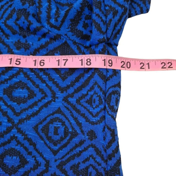 Ruby Rd Petite Med Blue Black Drawstring Cowl Neck Roll-Tab Sweater Top Pocket - Picture 8 of 9